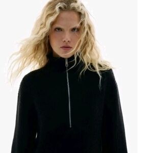 H&M Black Women's Half-Zip Sweater